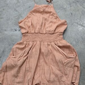 American Eagle Outfitters Peach Smocked Dress